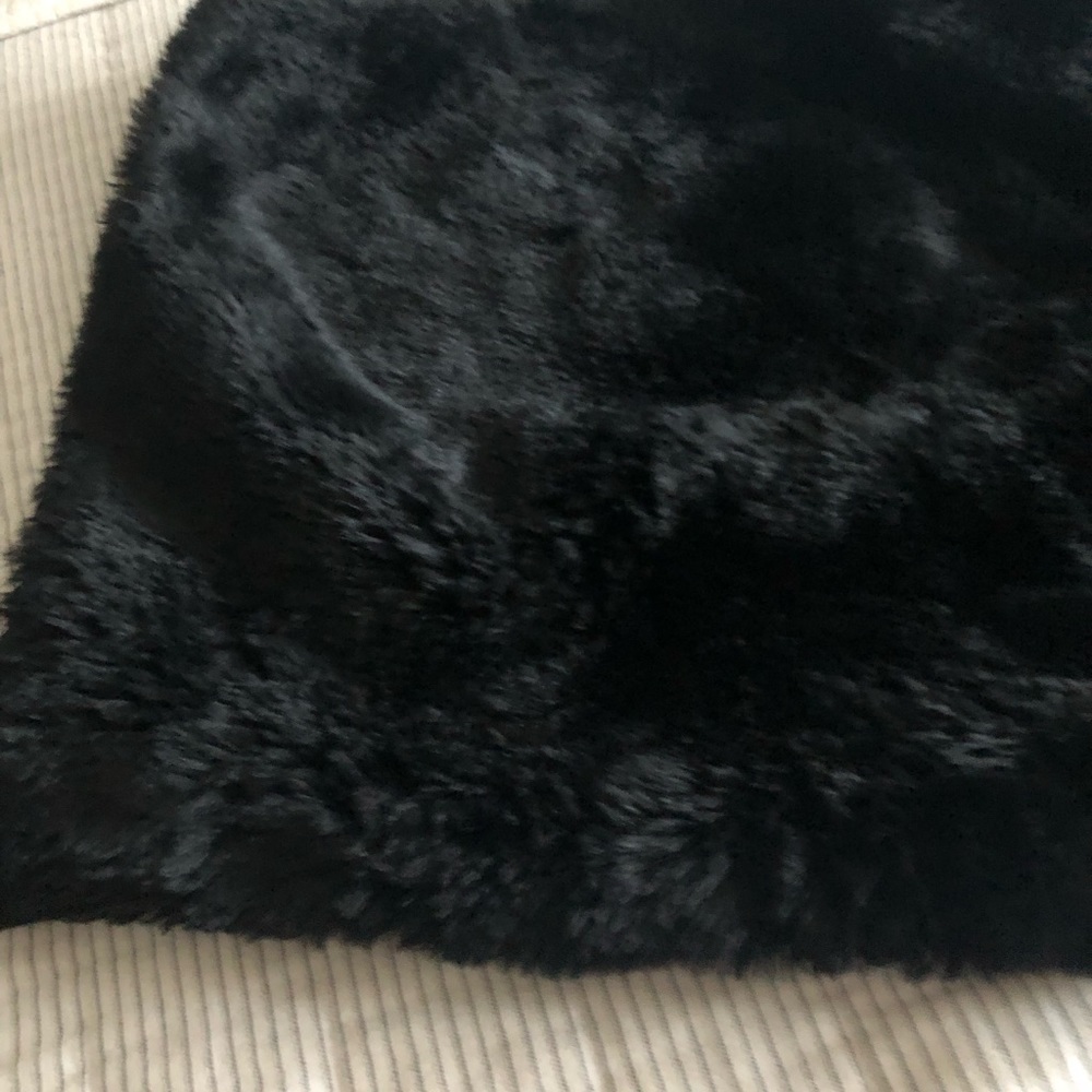 Beautiful plush black table runner